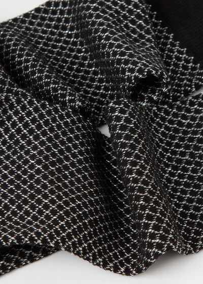Glitter Diamond-Patterned Long Socks