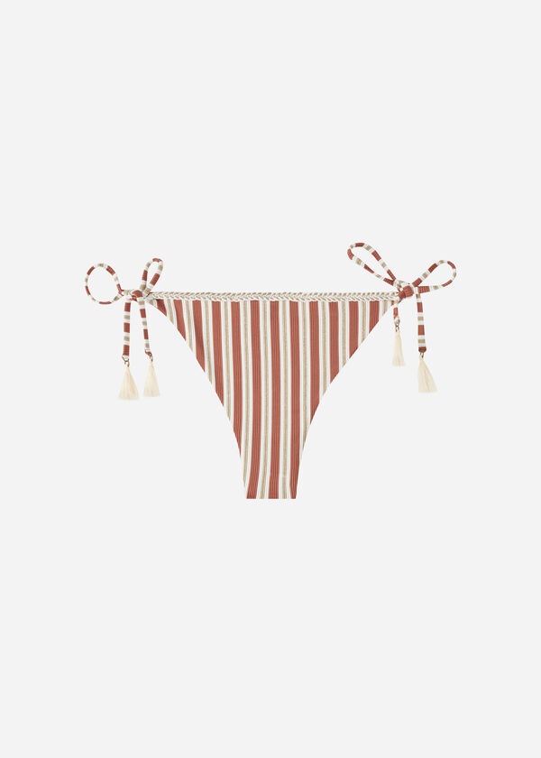 Rodi Stripe Bow Brazilian Bikini Bottoms