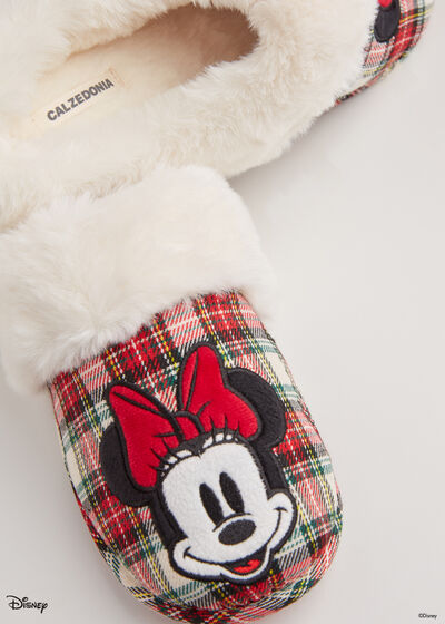 Christmas Minnie Disney Scuff Slippers