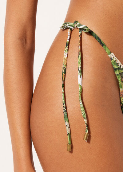 Bikini gaćice u stilu tangica na vezanje Savage Tropics