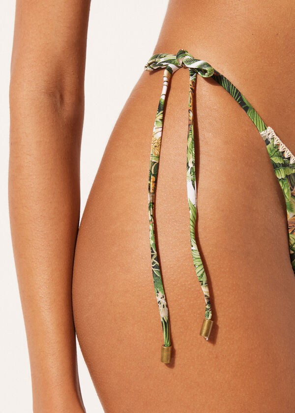 Tanga de bikini con cordones Savage Tropics