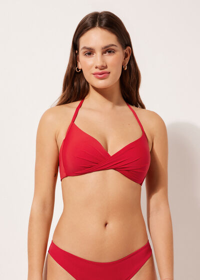 Graduated Padded Crossover Triangle Bikini Top Indonesia
