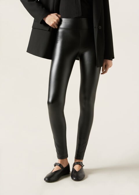 Thermal Leather-Look Trousers