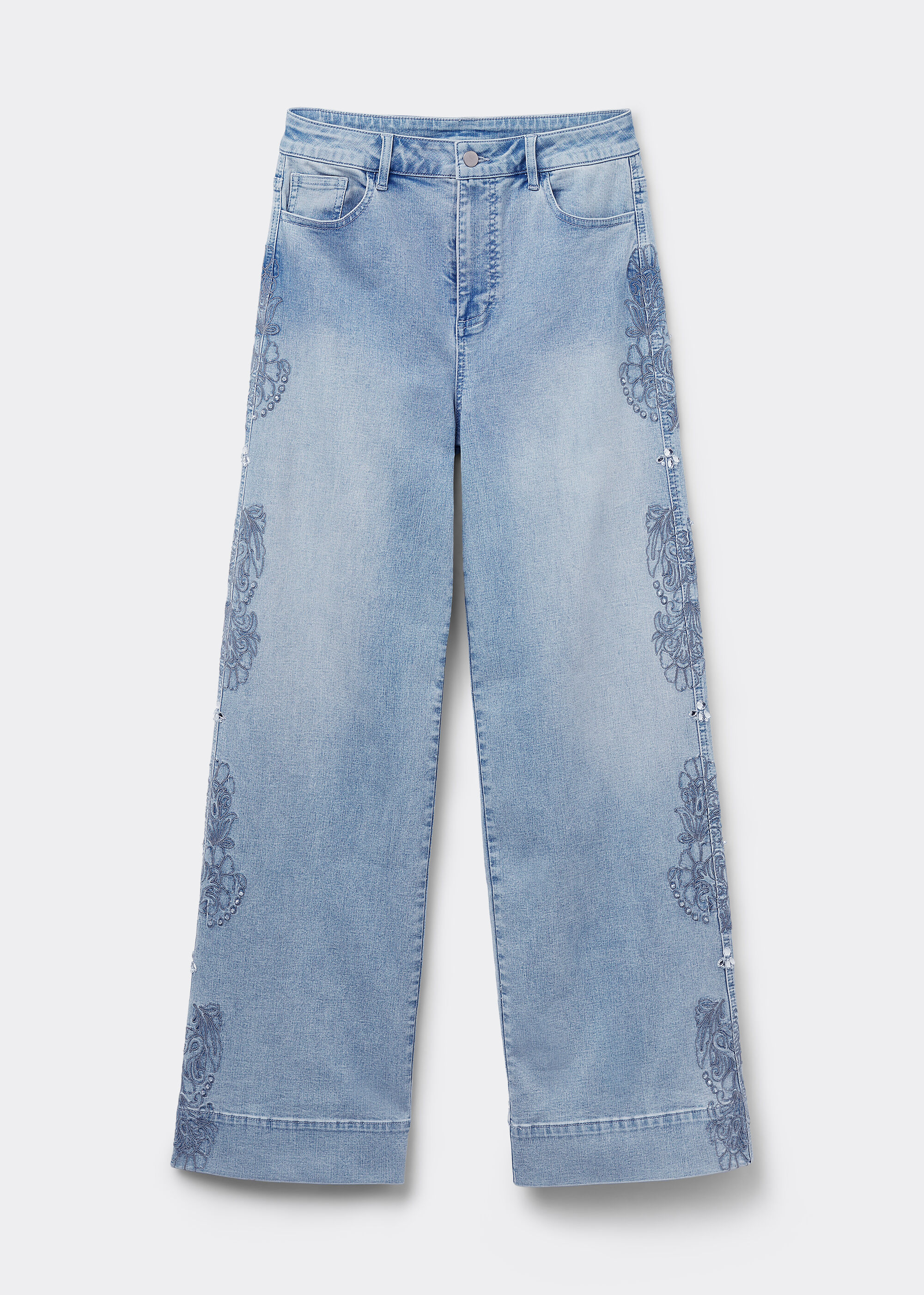 Palazzo Jeans with Embellishments