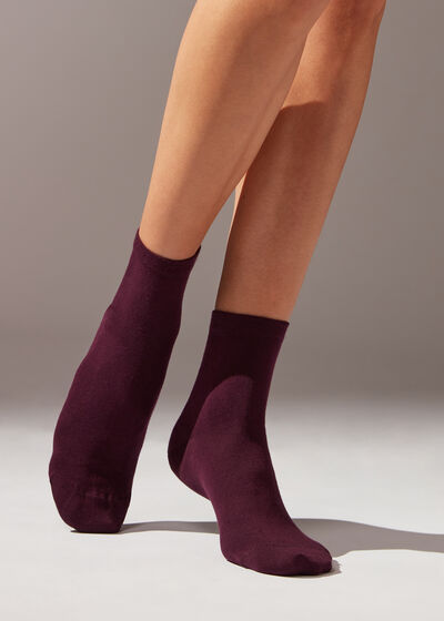 Short Socks with Trimmed Cuffs