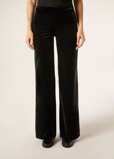 Velvet Palazzo Trousers