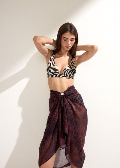 Triangel Bikinitop met Vulling Savannah Zebra