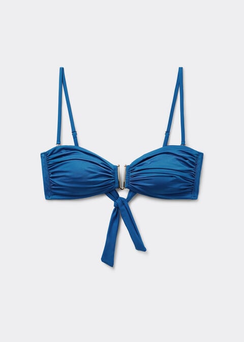 Top de bikini tipo faixa Shiny Satin