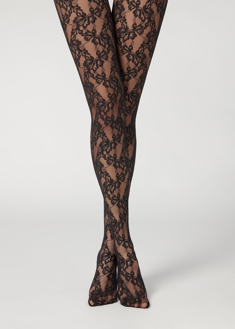 Floral Lace Tights - Calzedonia