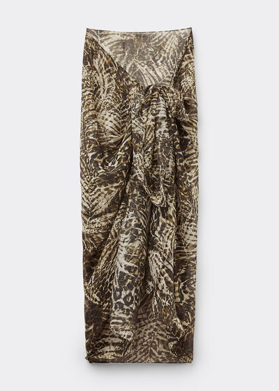 Long Tropical Print Sarong