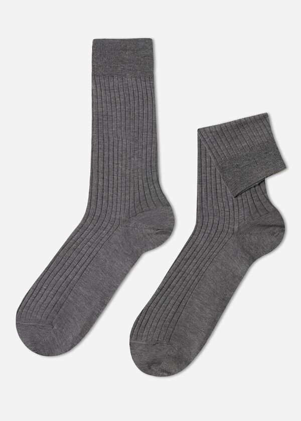 Men’s Lisle Thread Ribbed Short Socks