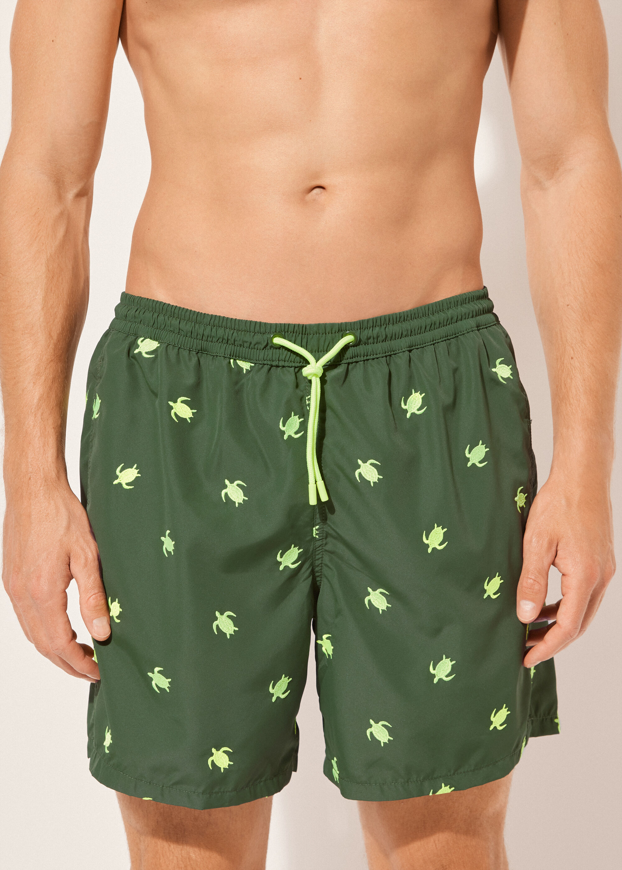 Men’s Patterned Boxer Swim Shorts Formentera