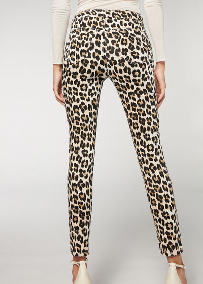 Animal Print Soft Touch Push Up Skinny Jeans