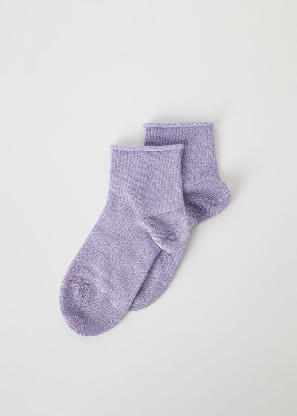 Krátké dívčí třpytivé ponožky
