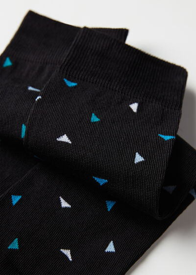 Calcetines Largos Estampado Triángulos de Hombre