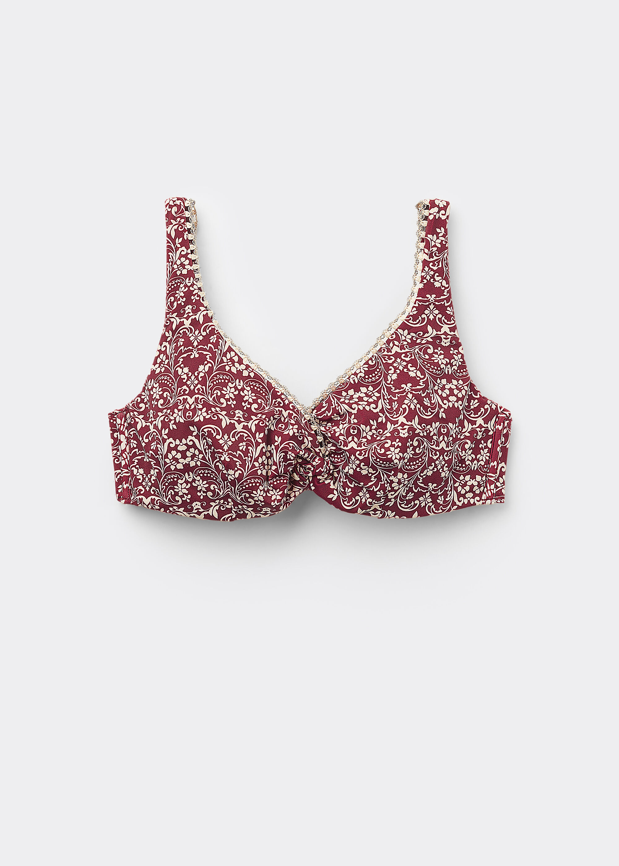 Balconette Bikini Top Botanic Bordeaux