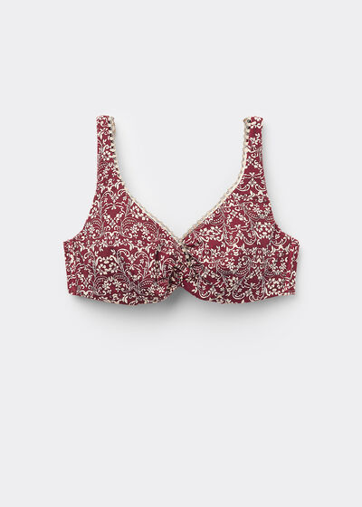 Balconette Bikini Top Botanic Bordeaux