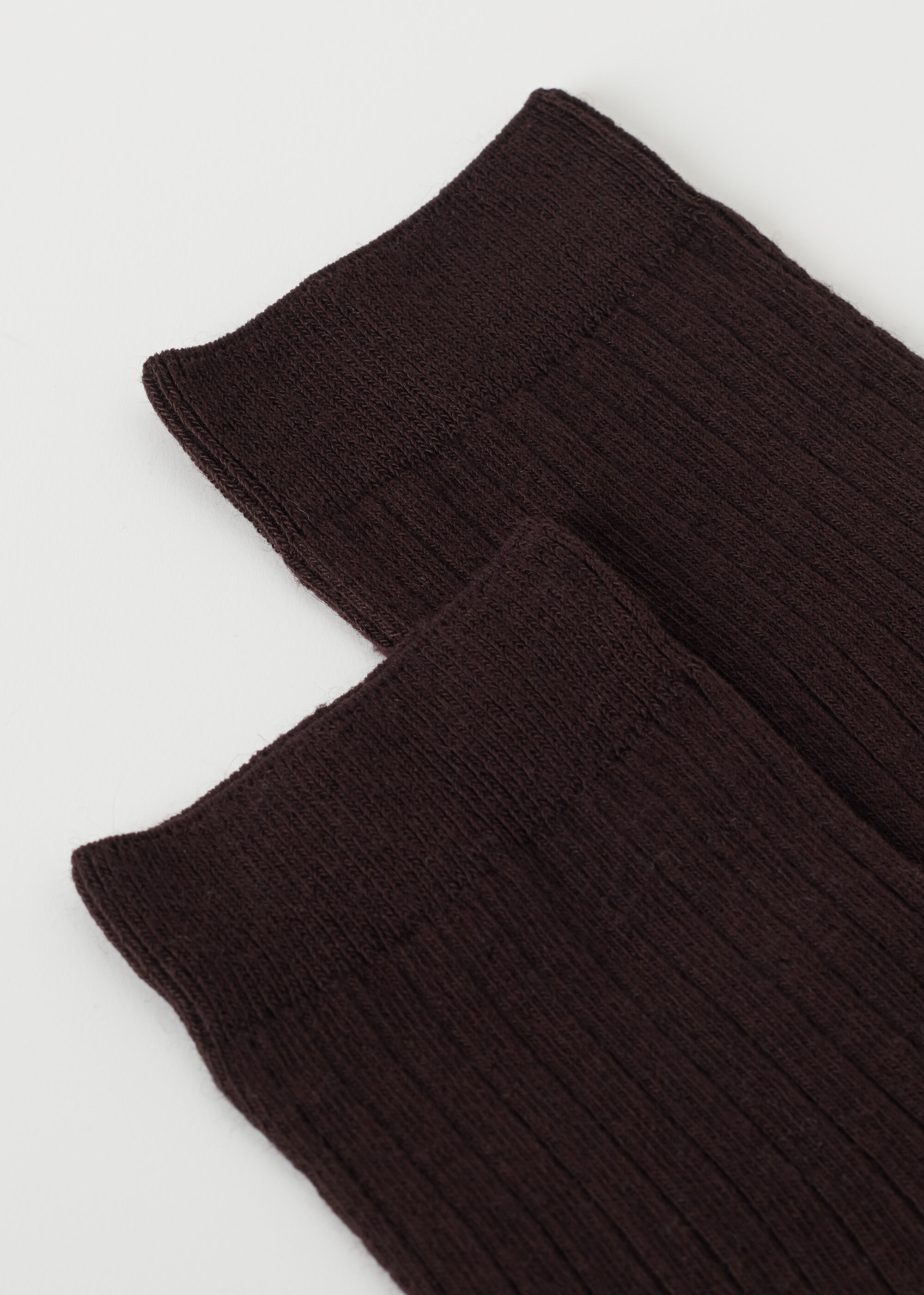 Short Ribbed Socks with Cotton and Cashmere