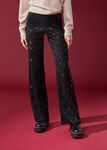 Leggings a Palazzo con Applicazioni di Paillettes