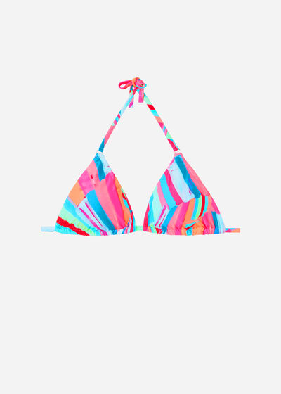 Çıkarılabilir Dolgulu Üçgen Bikini Üstü Neon Summer