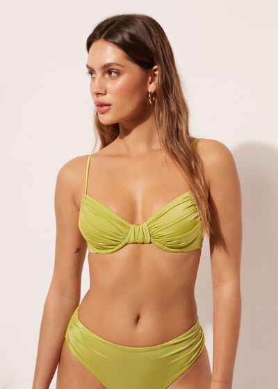 Balconette Bikini Top Shiny Satin