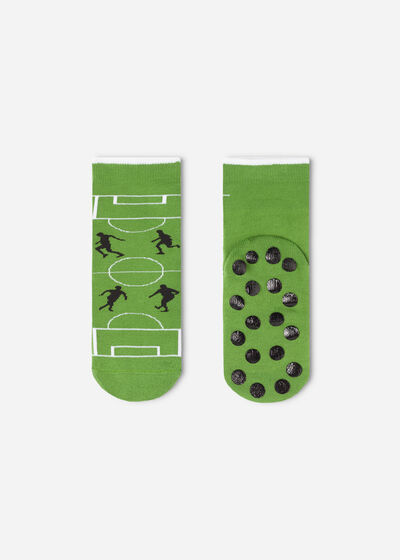 Detské protišmykové ponožky s motívom futbalového ihriska