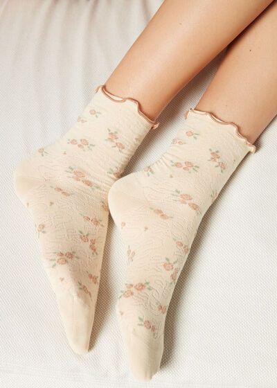 Krátké ponožky Eko s romantickým lemem