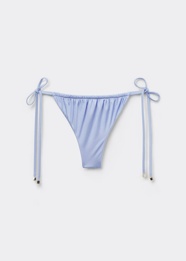 Thong Bikini Bottoms Shiny Satin