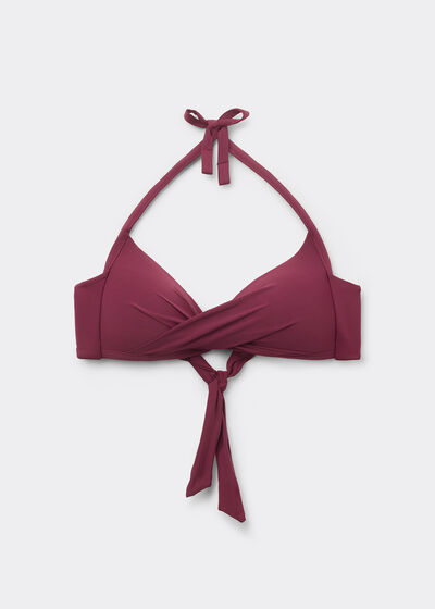 Graduated Padded Crossover Triangle Bikini Top Indonesia
