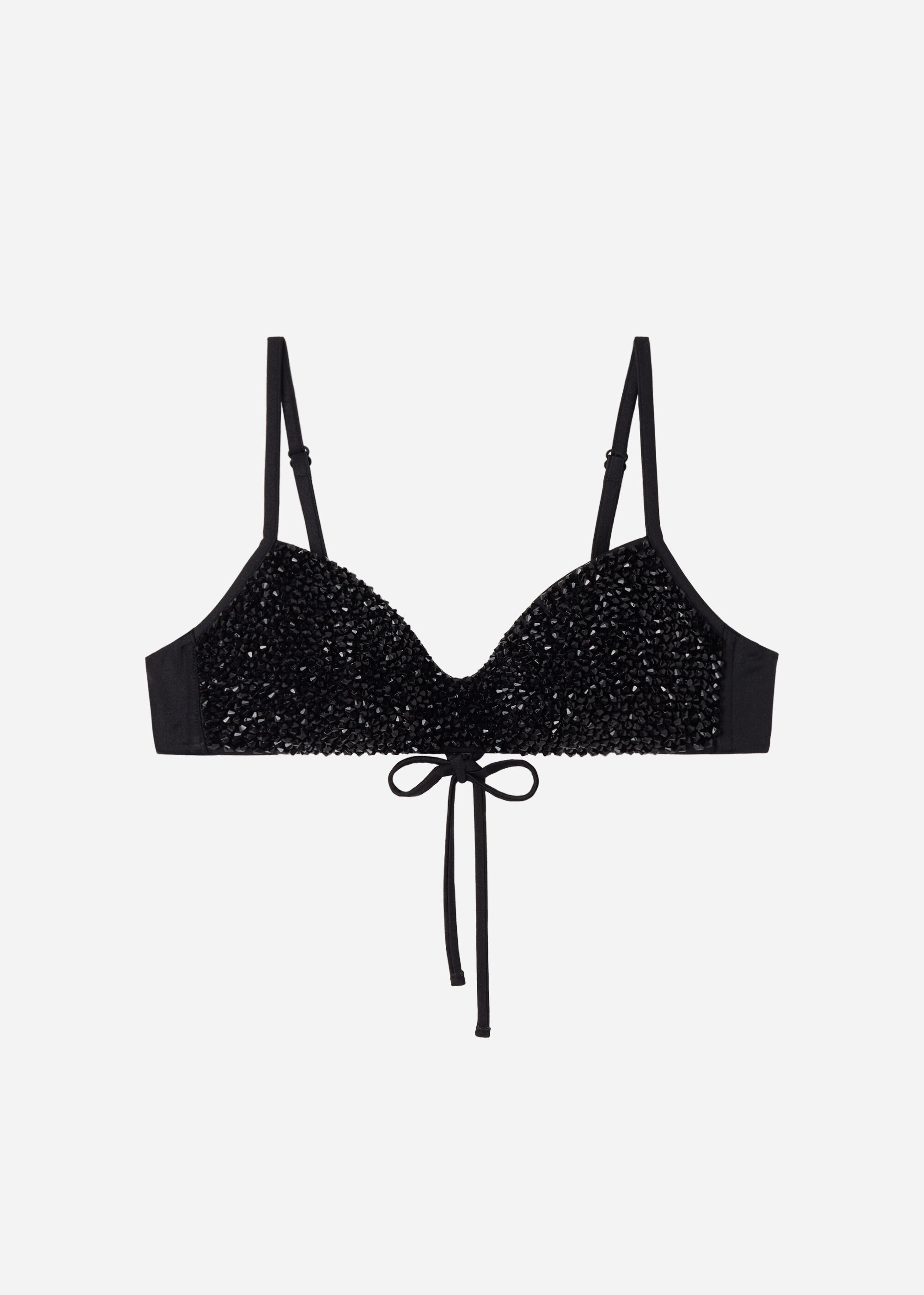 Top Canotta Leggermente Imbottita Costume Black Crystals