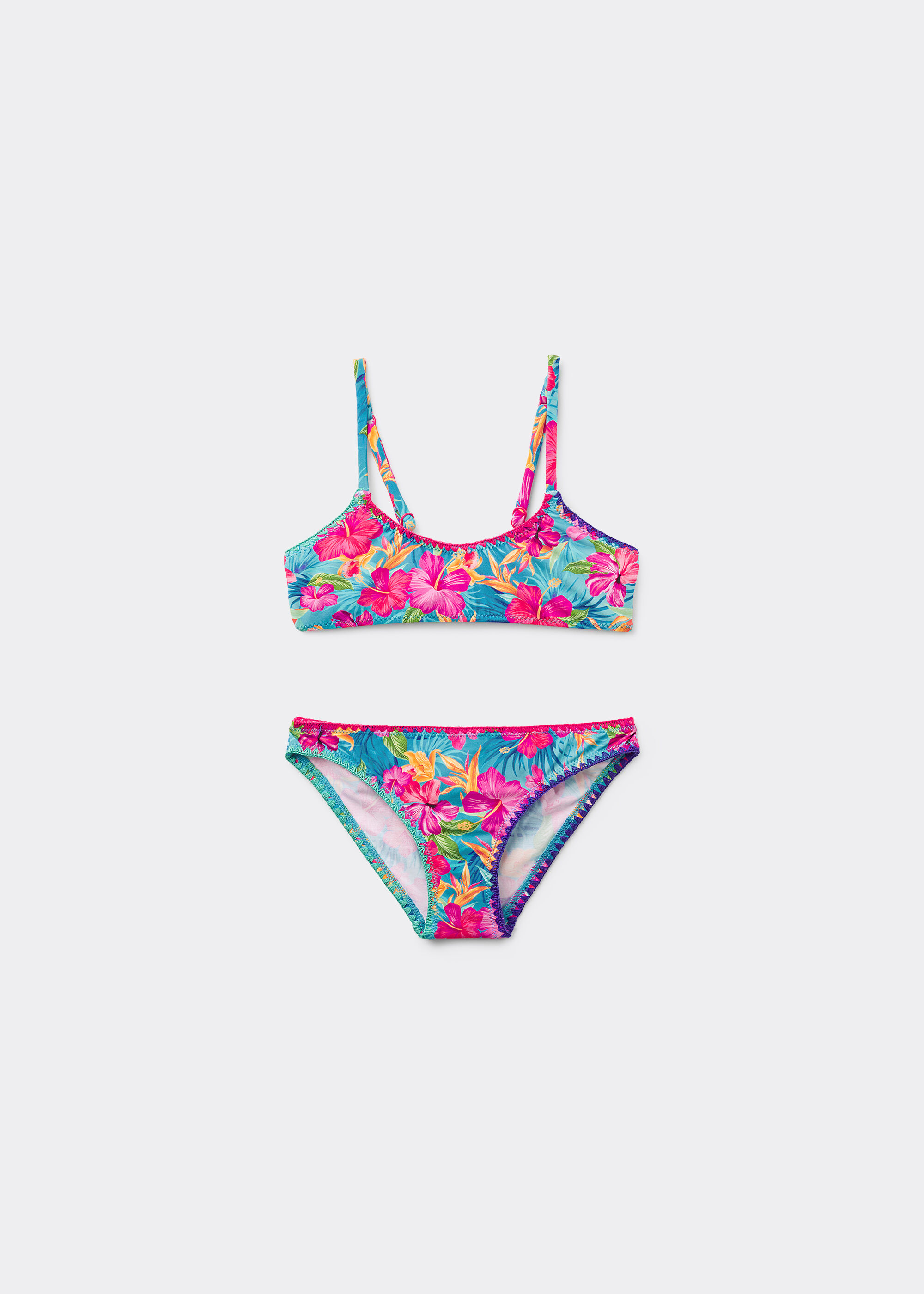 Costume Due Pezzi Bambina Colorful Tropics