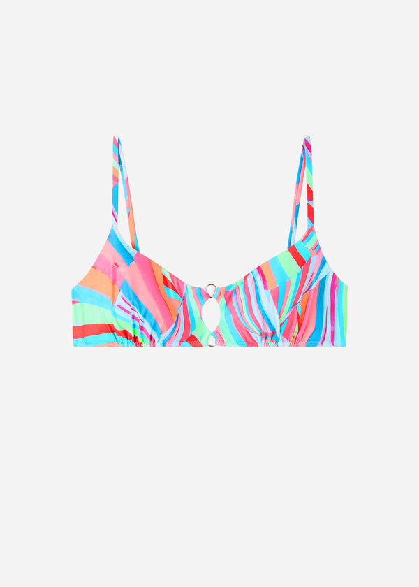 Lagano podstavljeni bikini crop top Neon Summer