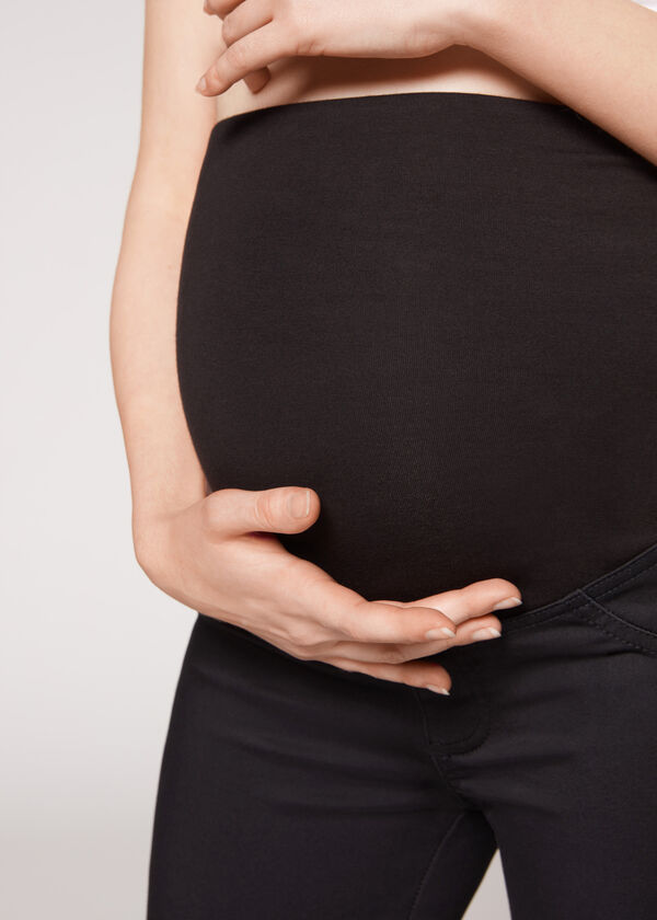 Schwangerschafts-Leggings aus Denim