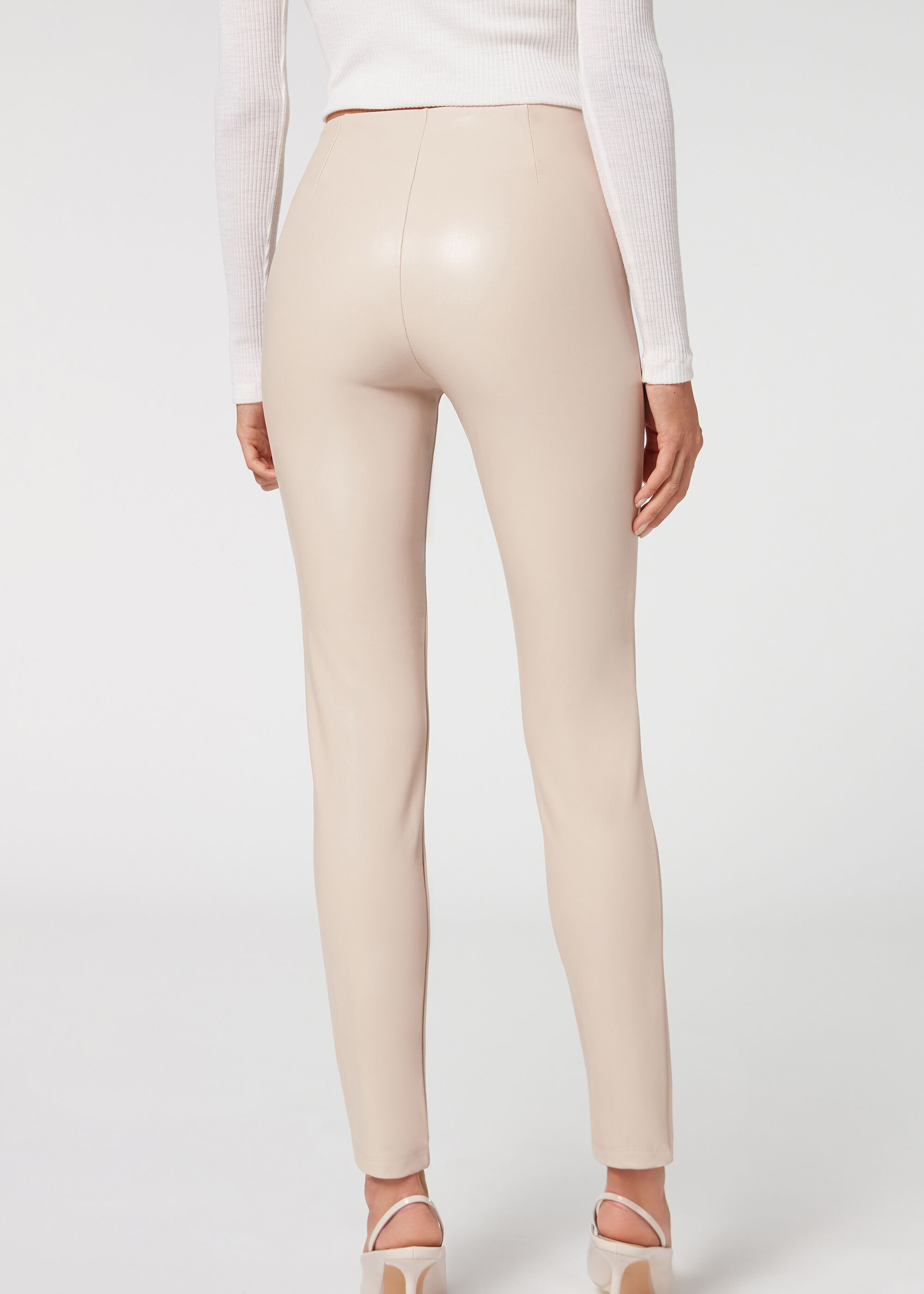 Leggings Sailor Skinny Spalmati con Bottoni
