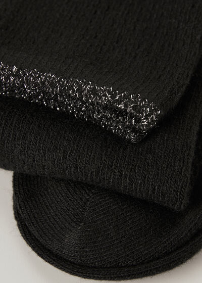 Knee High Socks with Open Knit Cashmere