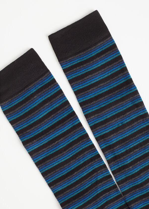 Men’s Stripe-Patterned Long Socks