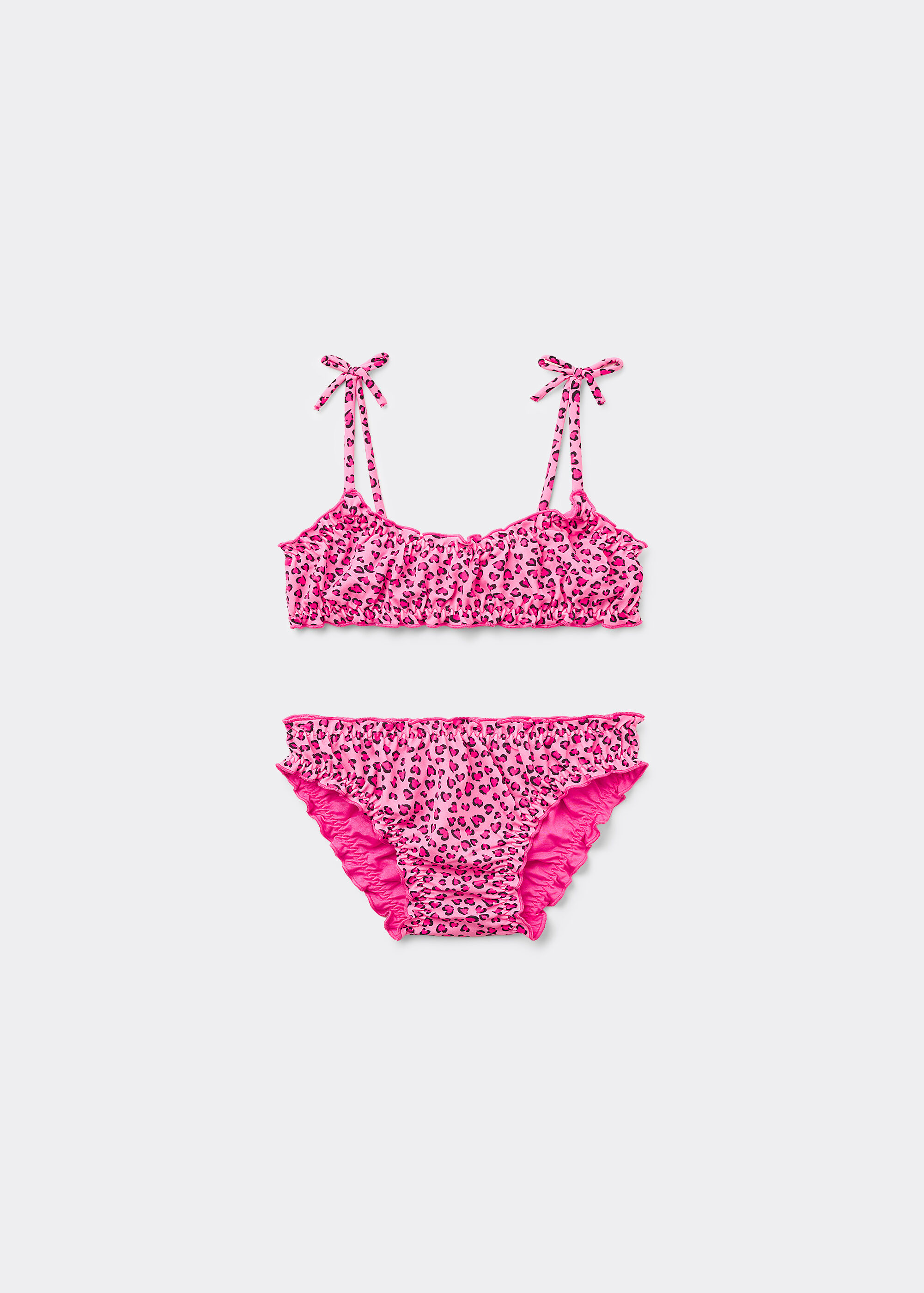 Plavky dvojdielne dievčenské Pink Animalier