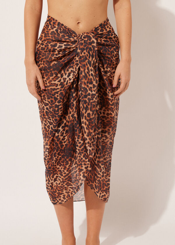 Long Tropical Print Sarong