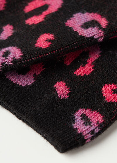Kurze Socken mit Cashmere und geflecktem Muster