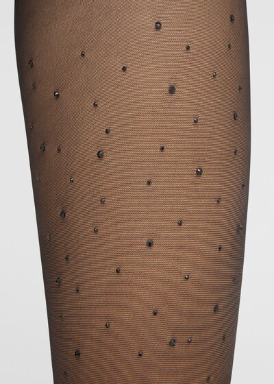 Tights with Black Diamant&eacute; Appliqu&eacute;