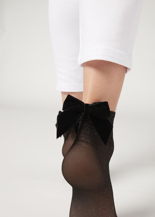 Women’s Sheer Socks with Pretty Appliqué Details