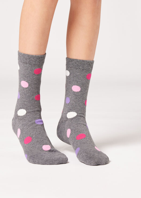 Krátké dětské ponožky s puntíky