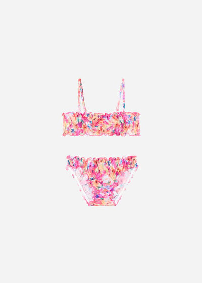 Tvådelad bikini för flicka Blurred Flower