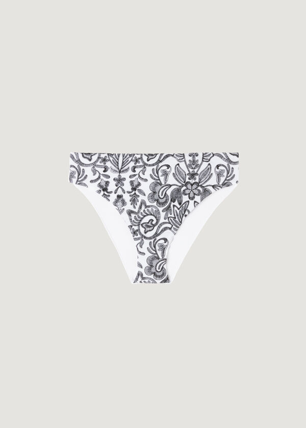 High-Waisted Paisley Bikini Bottoms Zanzibar