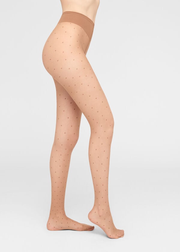 Sheer polka dot tights