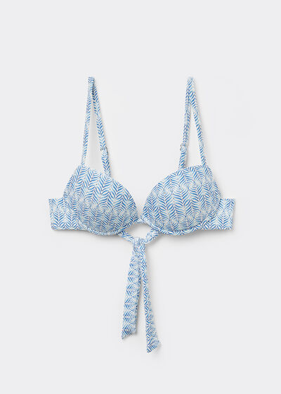 Padded Push-Up Bikini Top Delicate Geometric