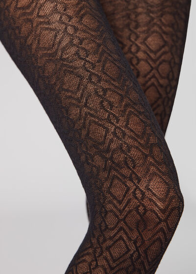 Diamond Motif Cashmere Blend Tights