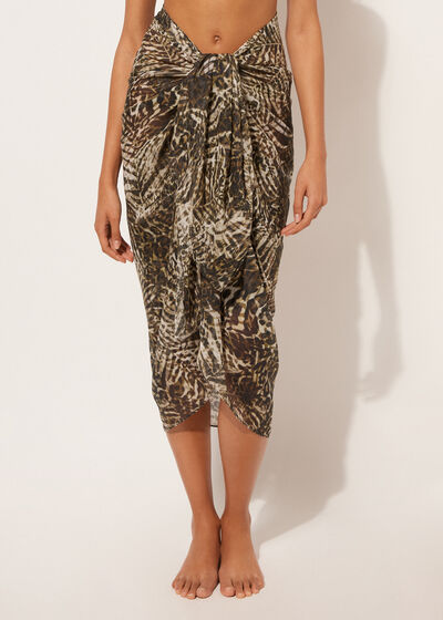Long Tropical Print Sarong