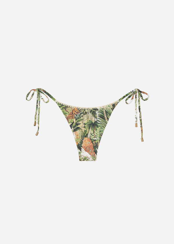 Side-Tie Thong Swimsuit Bottoms Savage Tropics