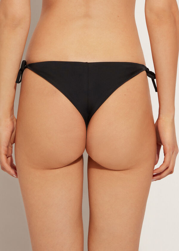 Cueca de Biquíni Brasileira com Laços e Strass Shanghai